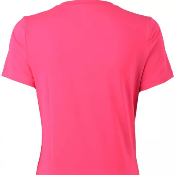 ADIDAS Women Medium CLIMA ESS TEE Pink Sport Workout Top Short Sleeve Activewear - Picture 2 of 5
